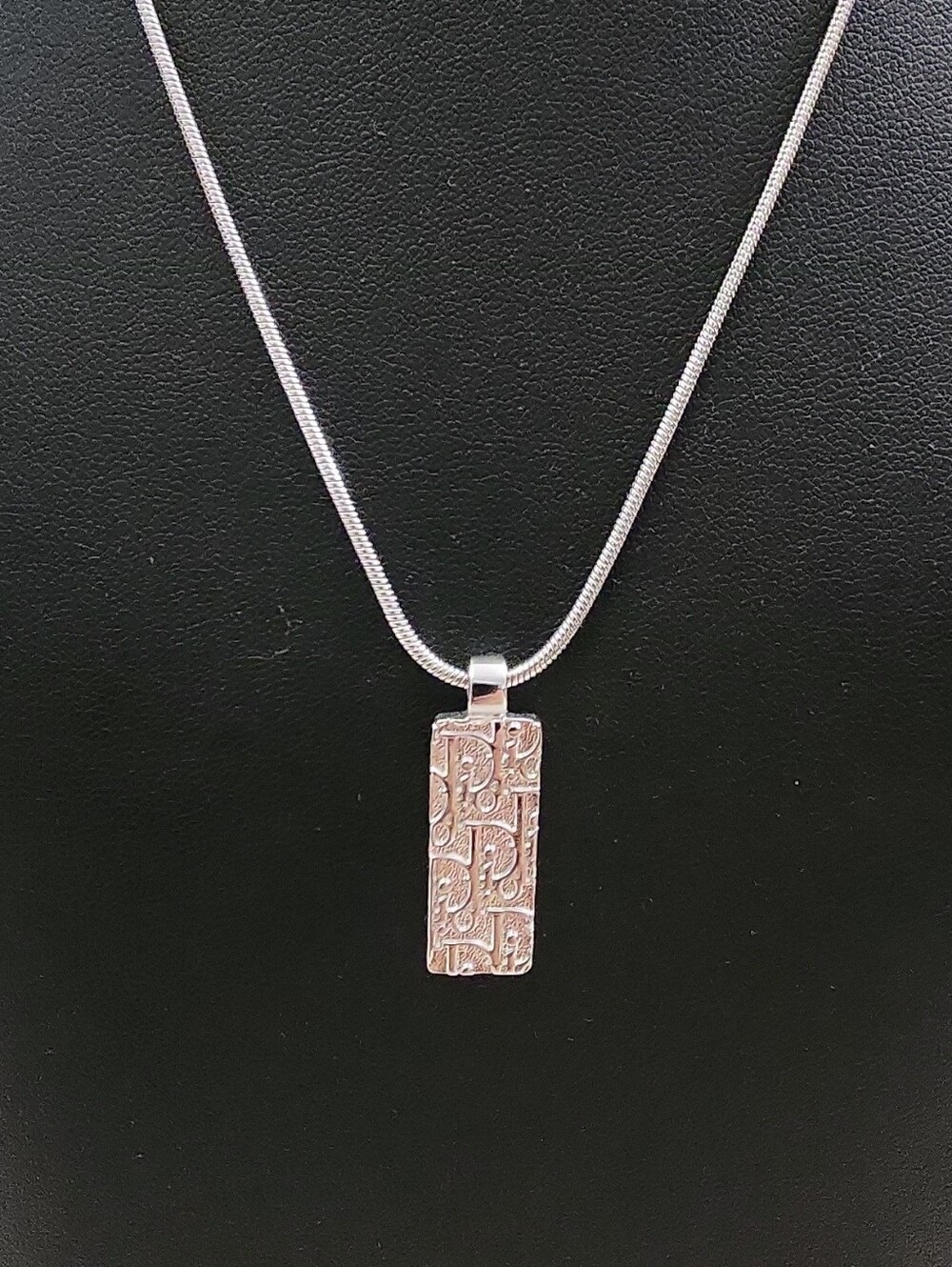 Authentic Vintage Dior Silver Tone Trotter Bar Necklace